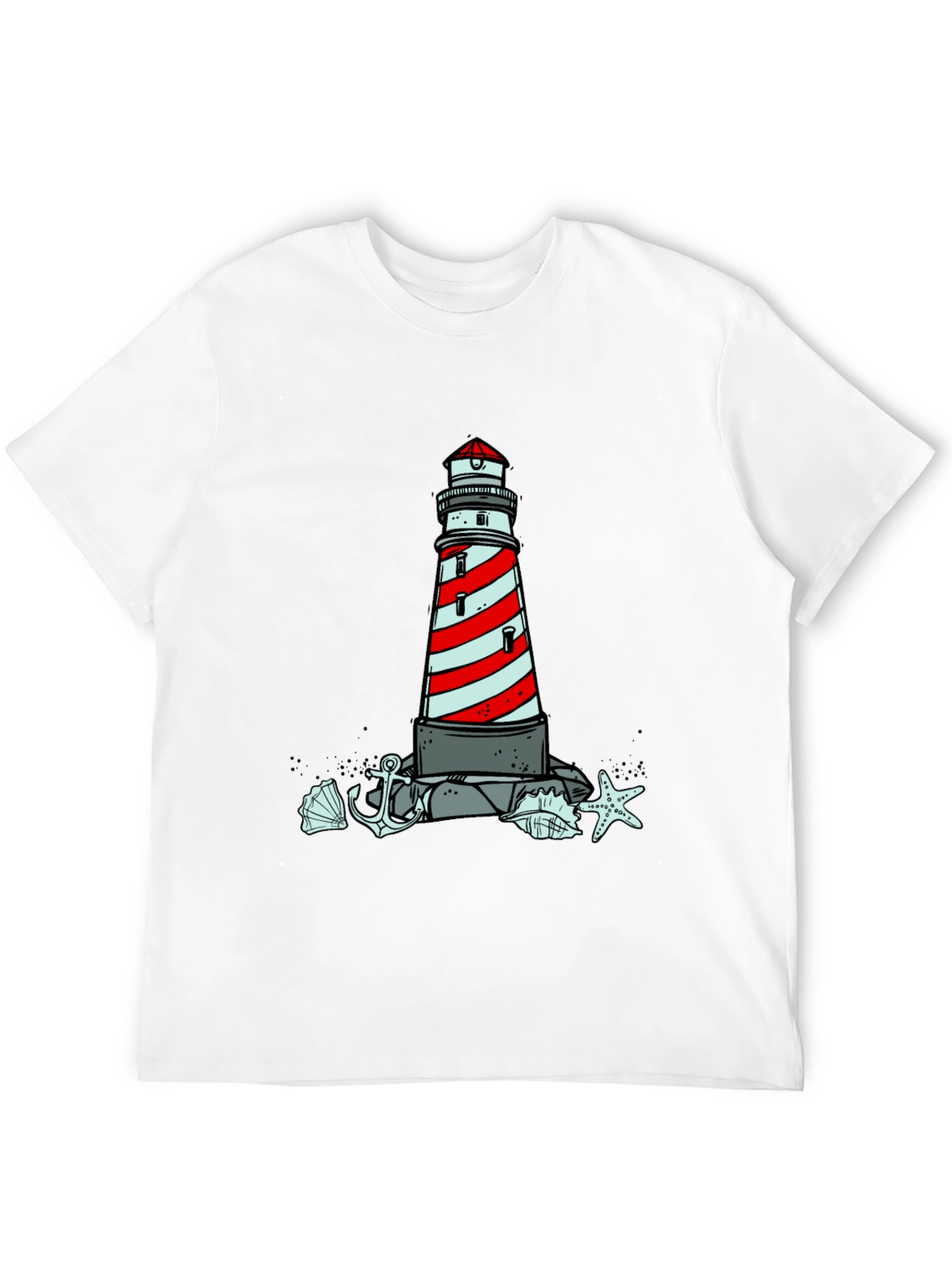 Coastal Lighthouse Graphic Tee - Nautical Style