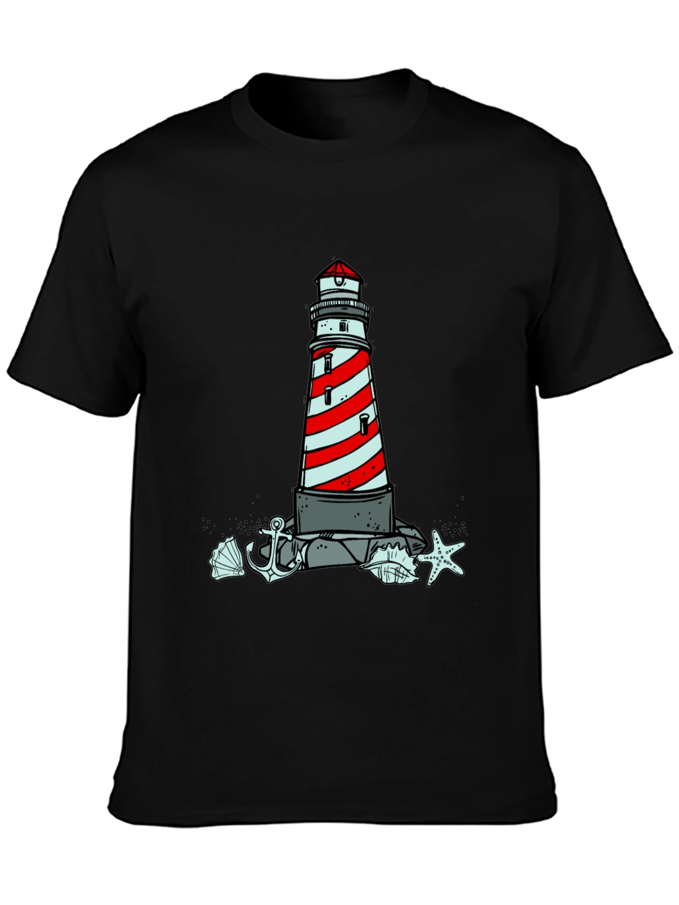 Coastal Lighthouse Graphic Tee - Nautical Style