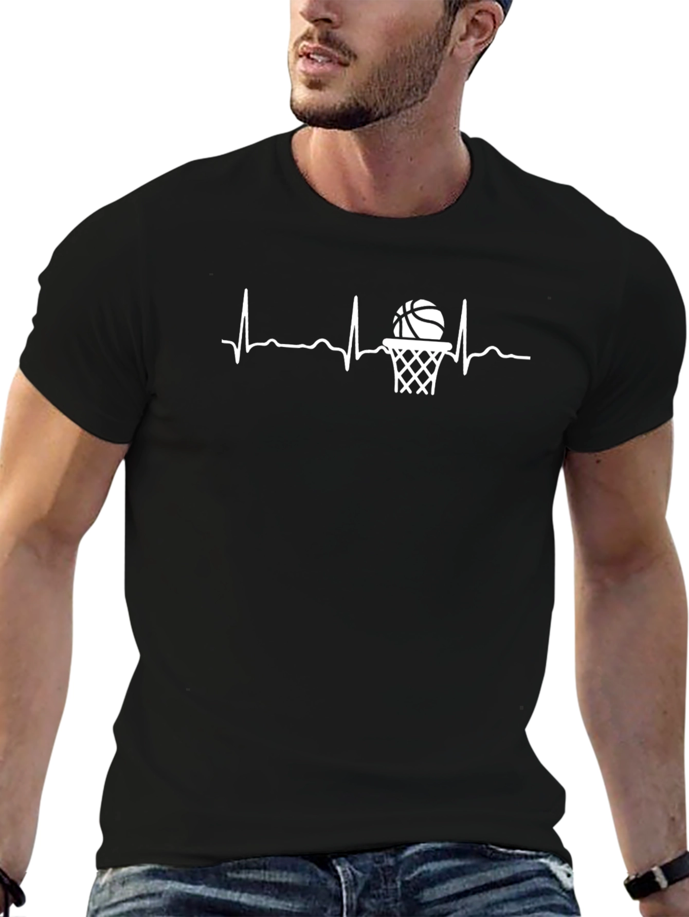 Basketball Heartbeat Graphic Tee