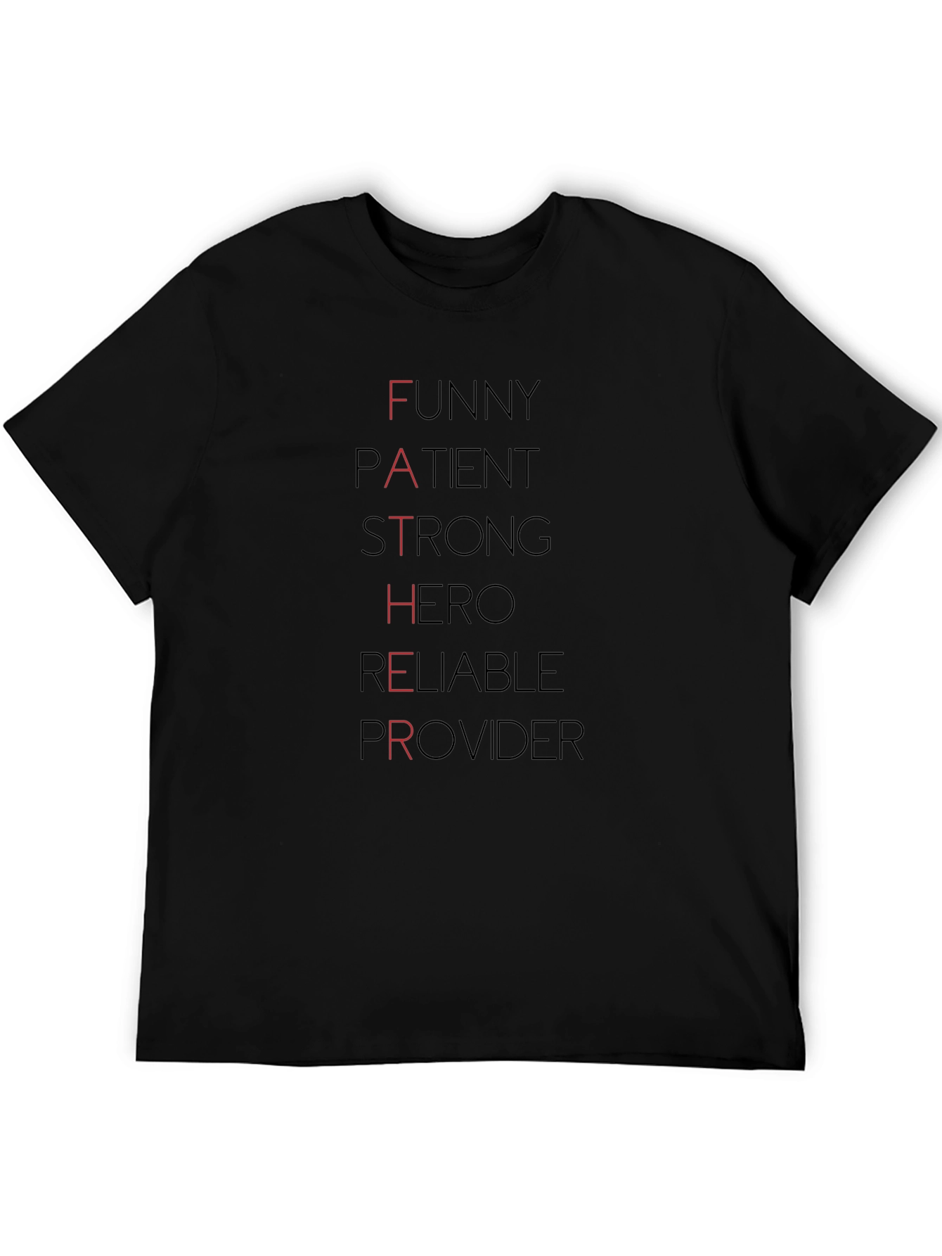 Father Funny Hero Provider Black Graphic T-Shirt
