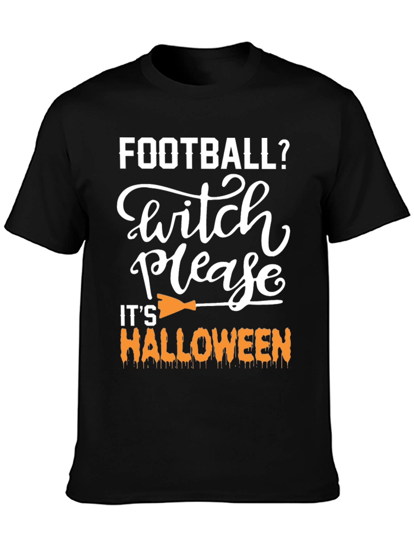 Football Witch Please Halloween Graphic Tee
