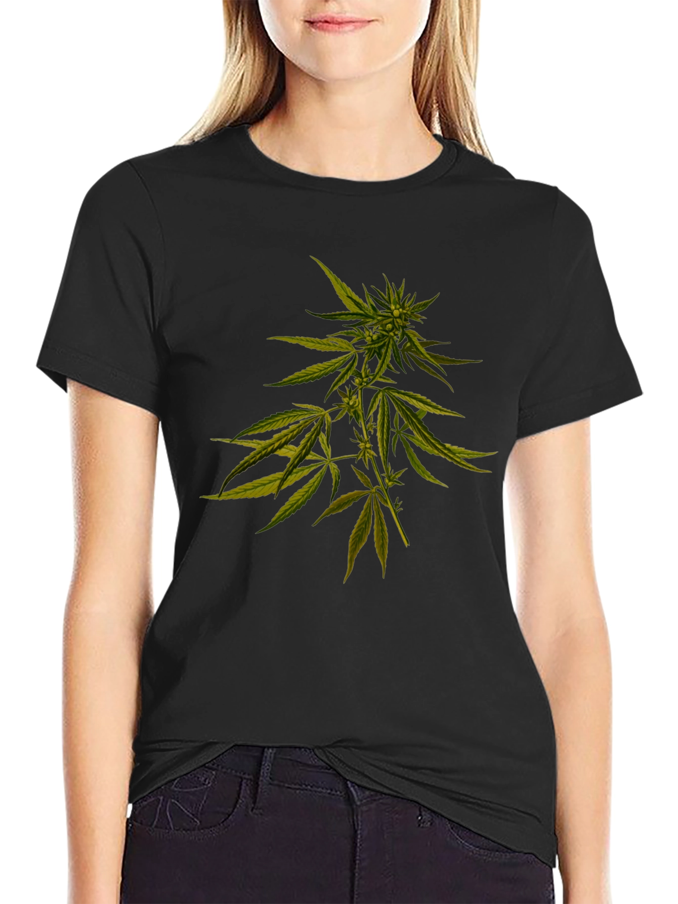 Cannabis Plant Graphic Black T-Shirt