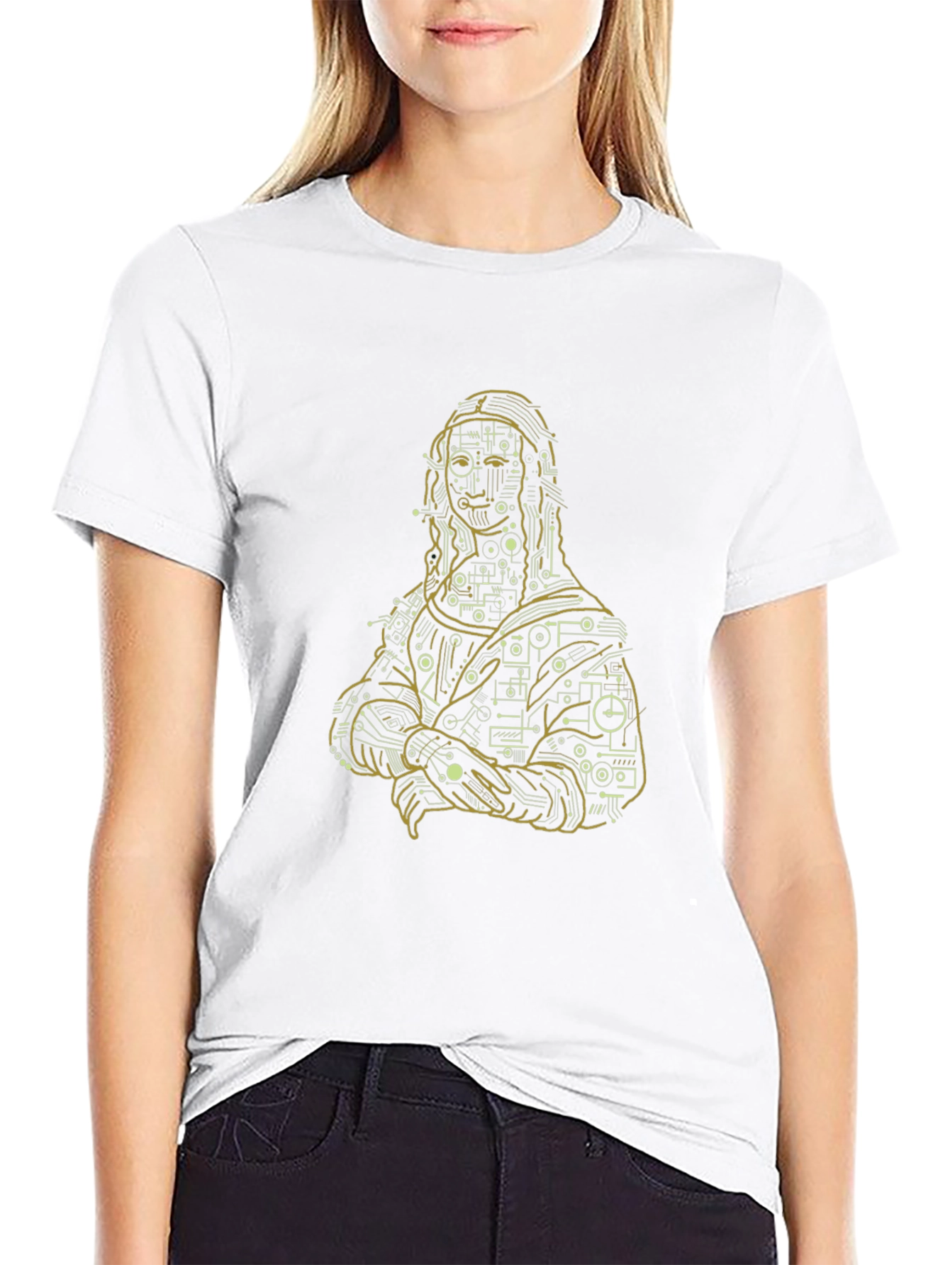 Mona Lisa Tech Circuit T-Shirt - Black