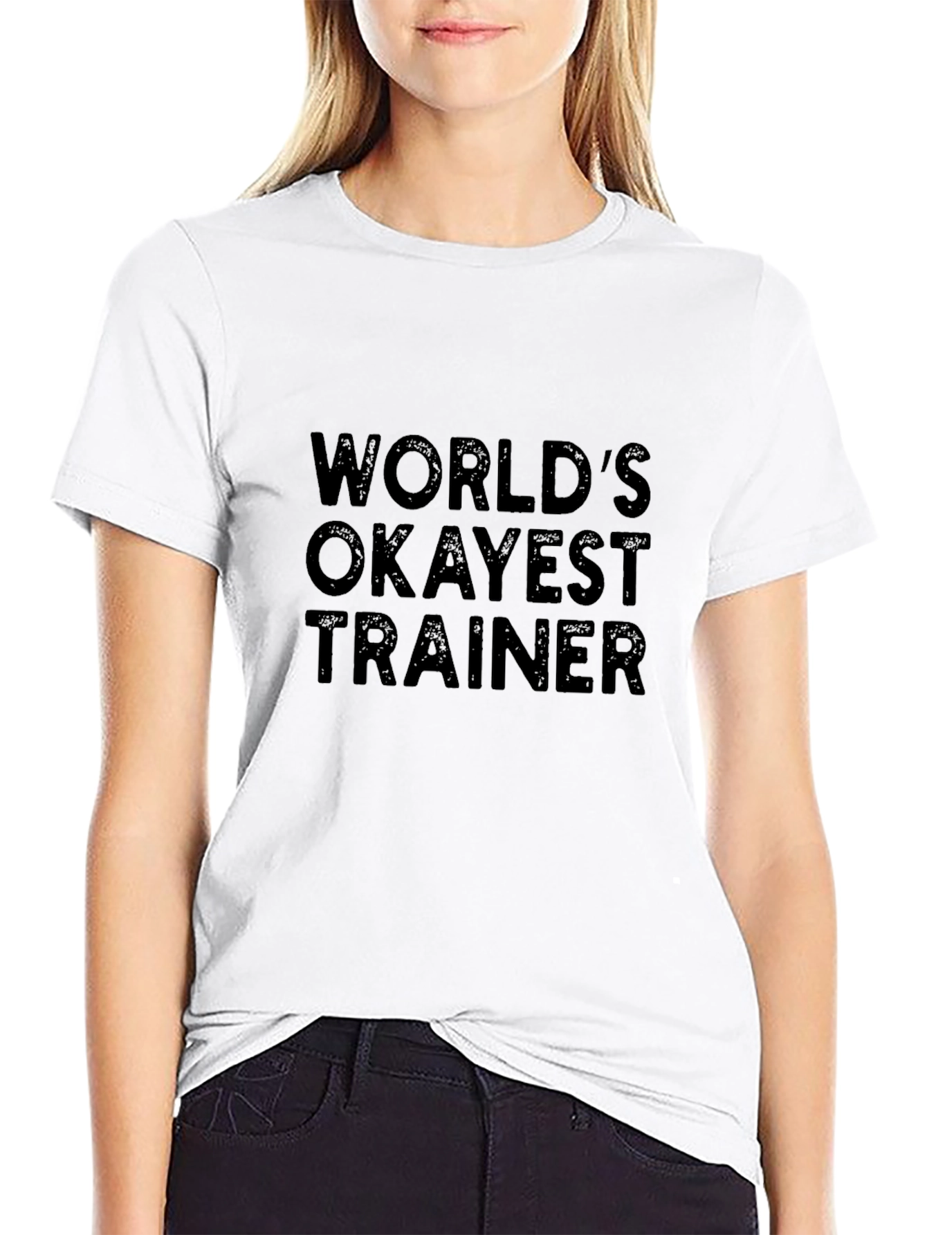 Worlds Okayest Trainer Black T-Shirt