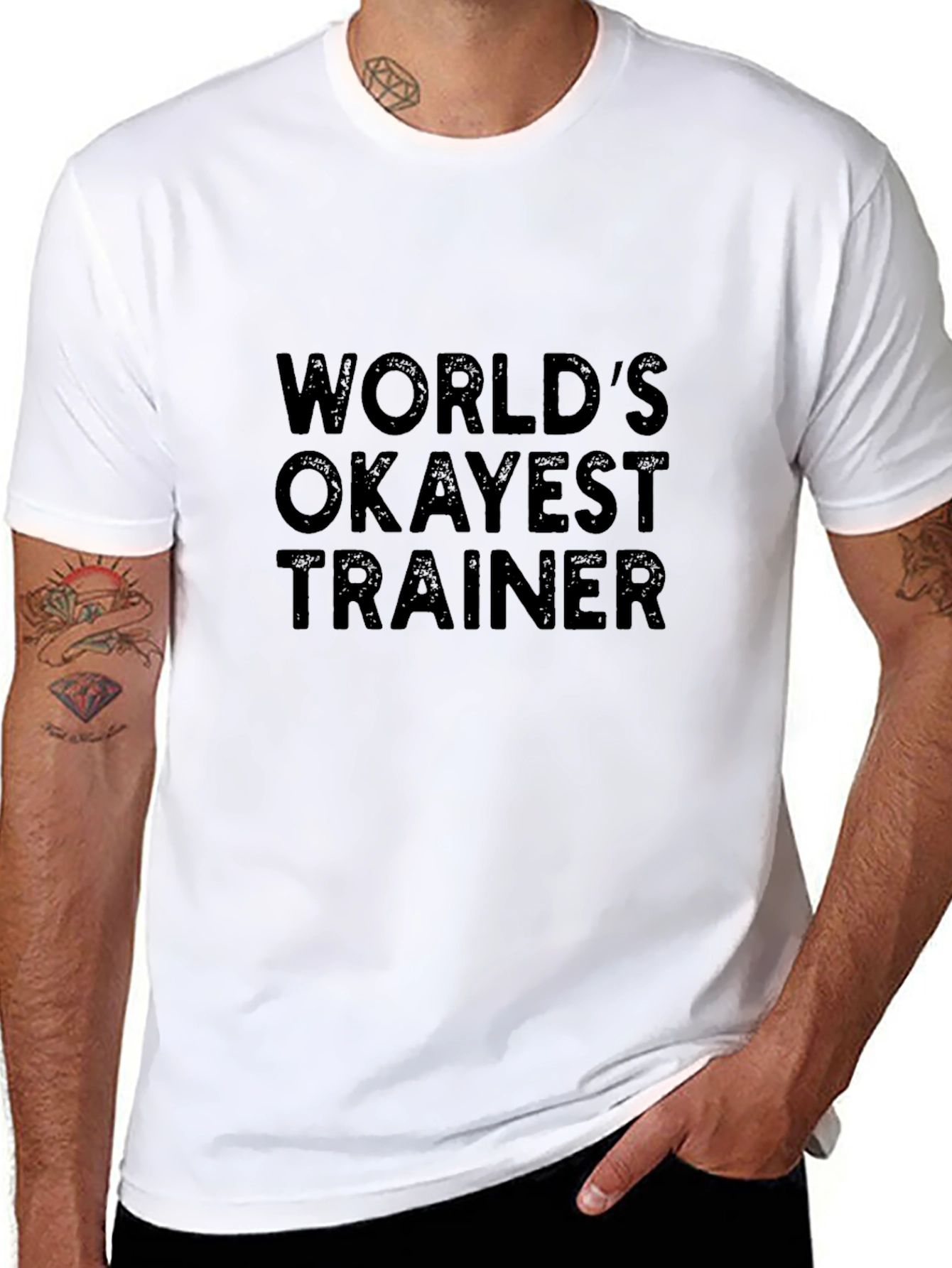 Worlds Okayest Trainer Black T-Shirt