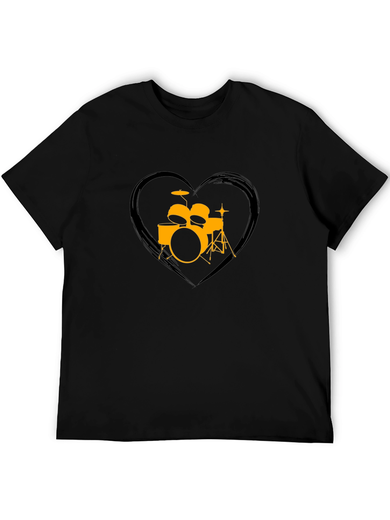 Drum Set Heart Graphic T-Shirt - Music Lover Tee