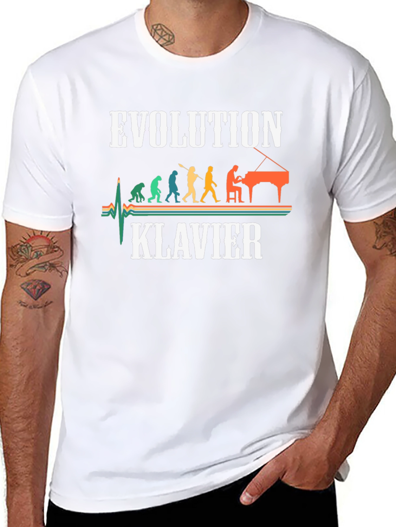 Evolution Klavier T-Shirt Musician Tee