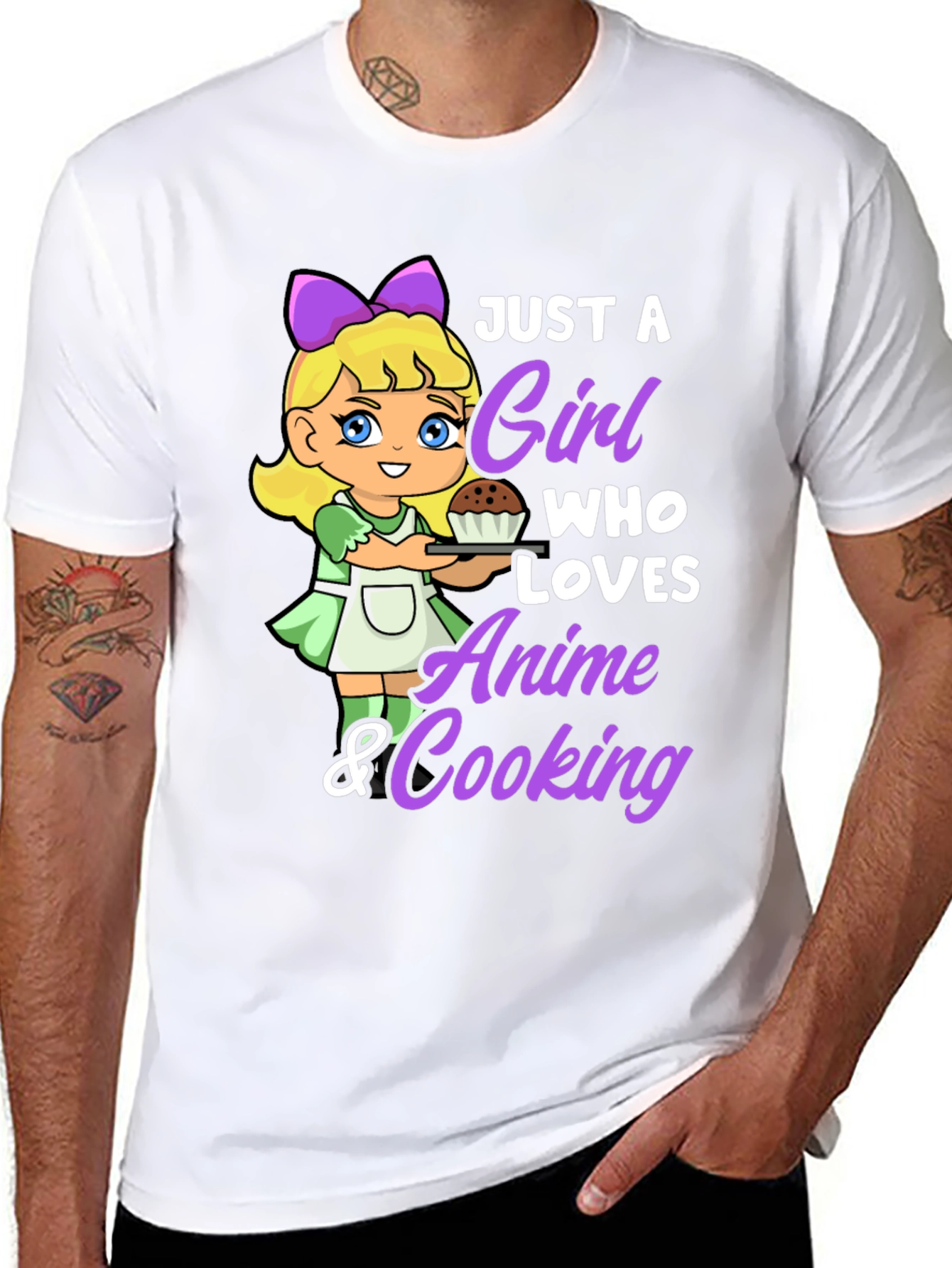 Anime & Cooking Girl Graphic Tee