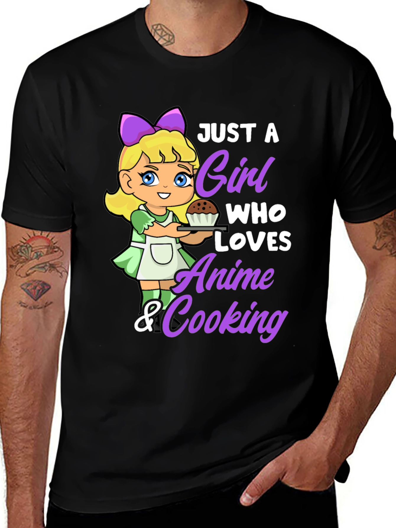 Anime & Cooking Girl Graphic Tee