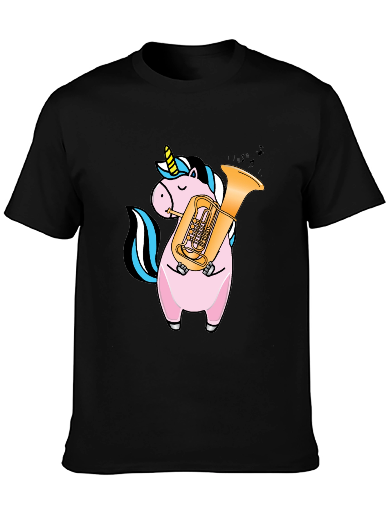 Unicorn Playing Tuba Graphic T-Shirt