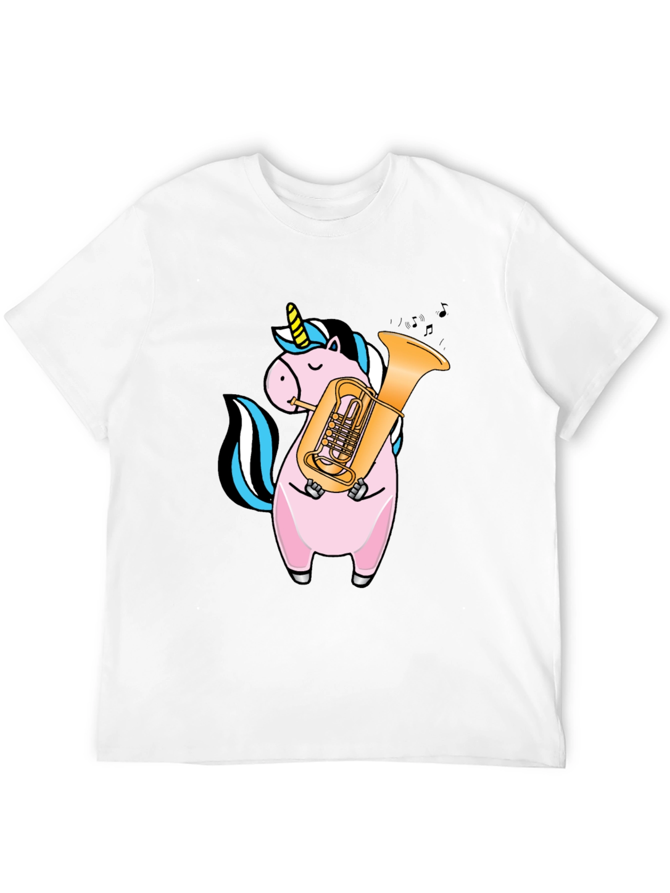 Unicorn Playing Tuba Graphic T-Shirt