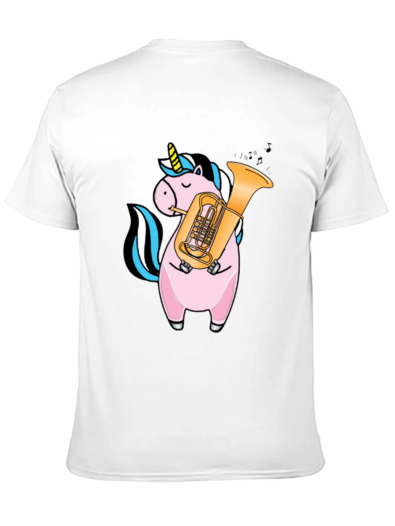 Unicorn Playing Tuba Graphic T-Shirt