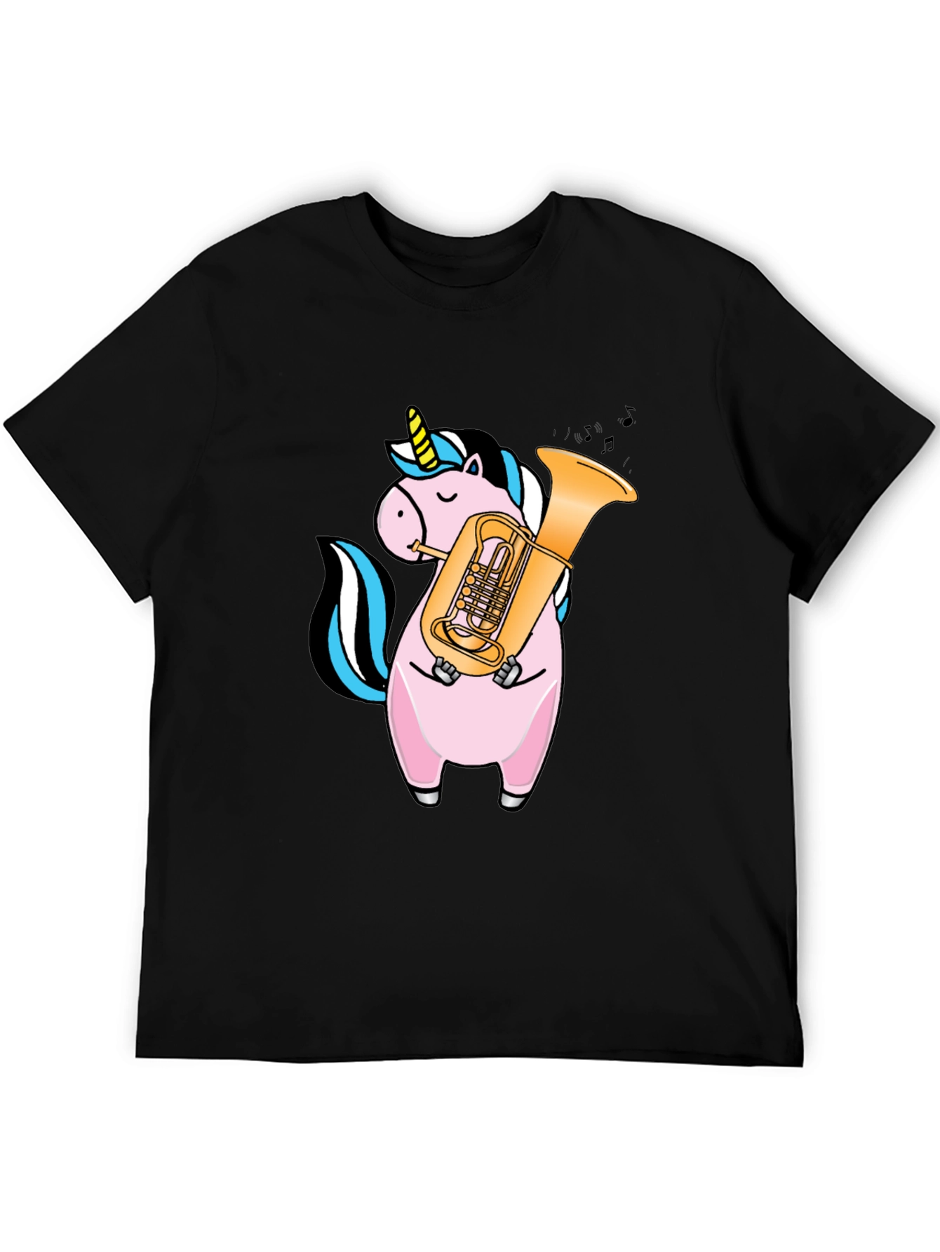 Unicorn Playing Tuba Graphic T-Shirt