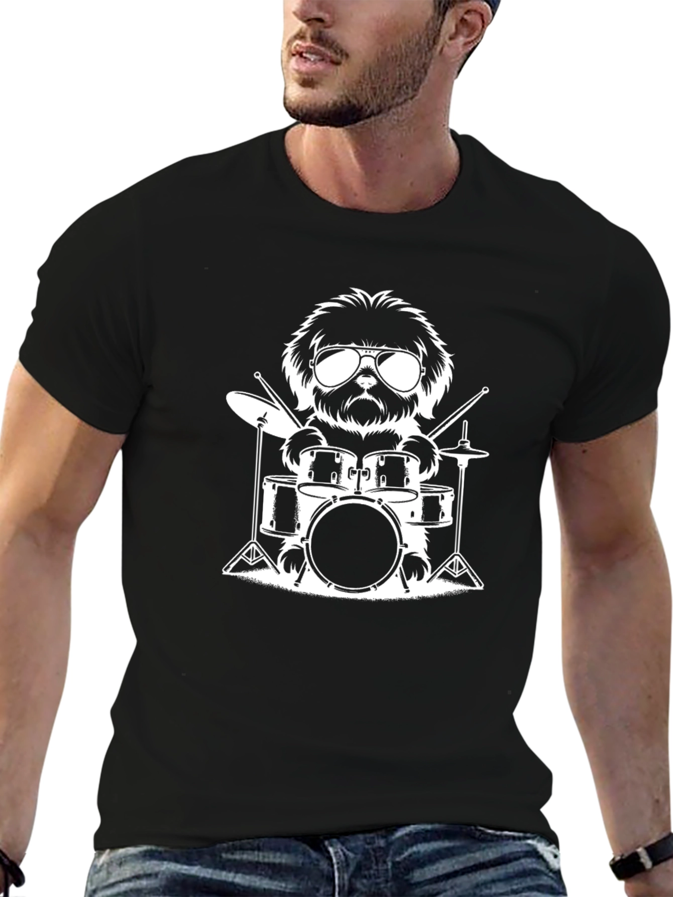 Dog Drummer Graphic Tee