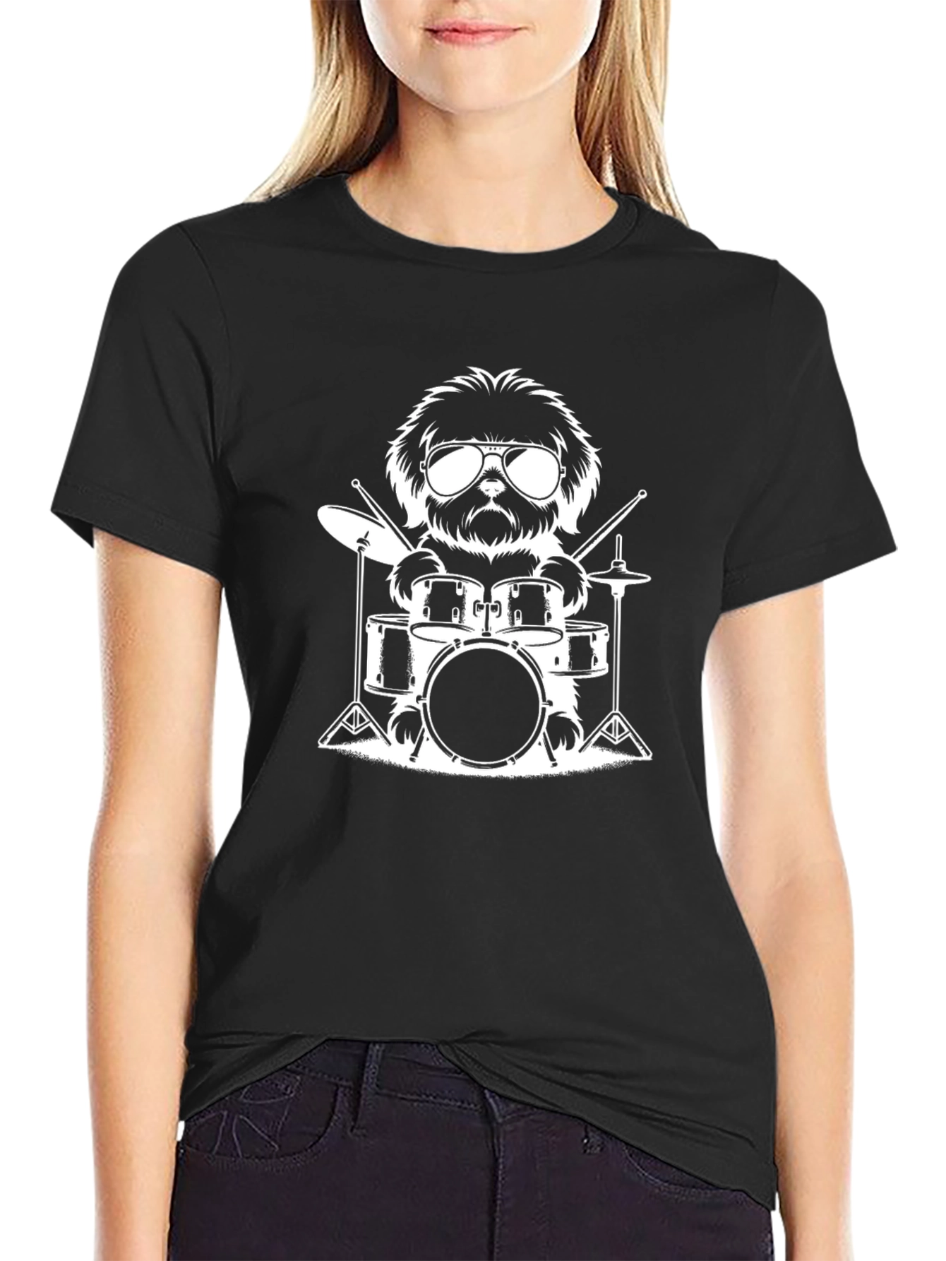 Dog Drummer Graphic Tee