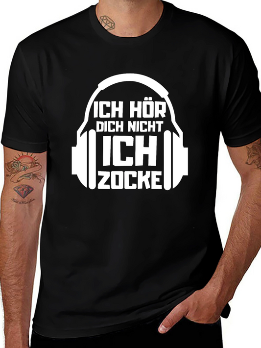 Ich Hore Dich Nicht Ich Zocke Black Tee