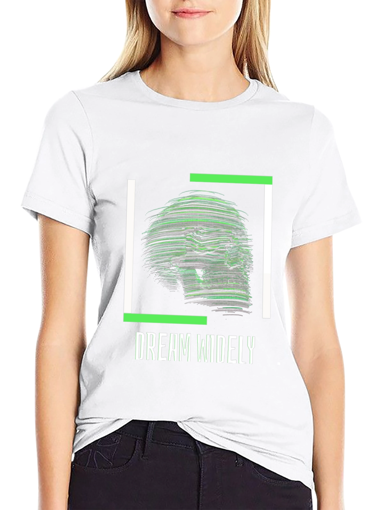 Dream Widely Graphic T-Shirt - Modern Skull Design