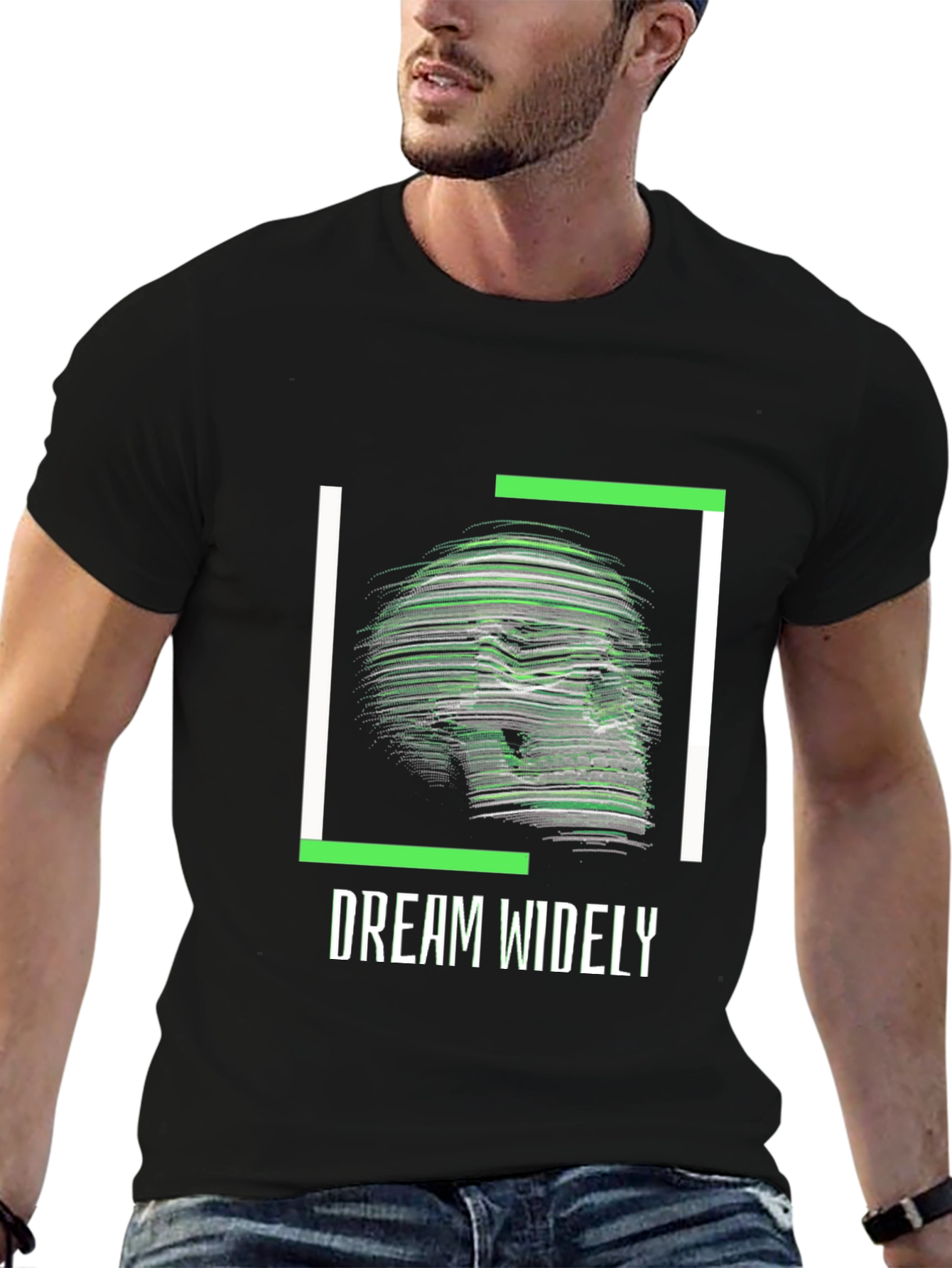 Dream Widely Graphic T-Shirt - Modern Skull Design