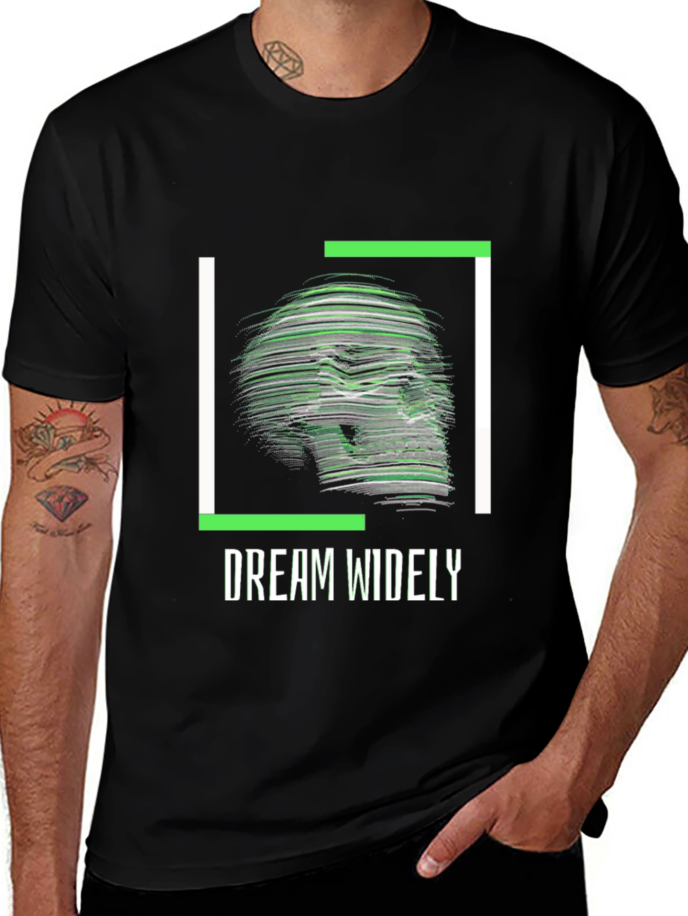 Dream Widely Graphic T-Shirt - Modern Skull Design