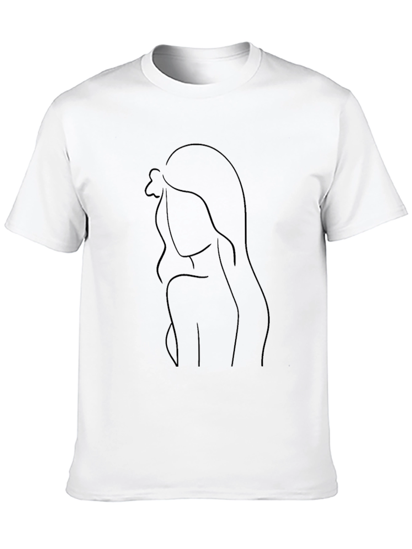 Minimalist Woman Graphic Tee - Black