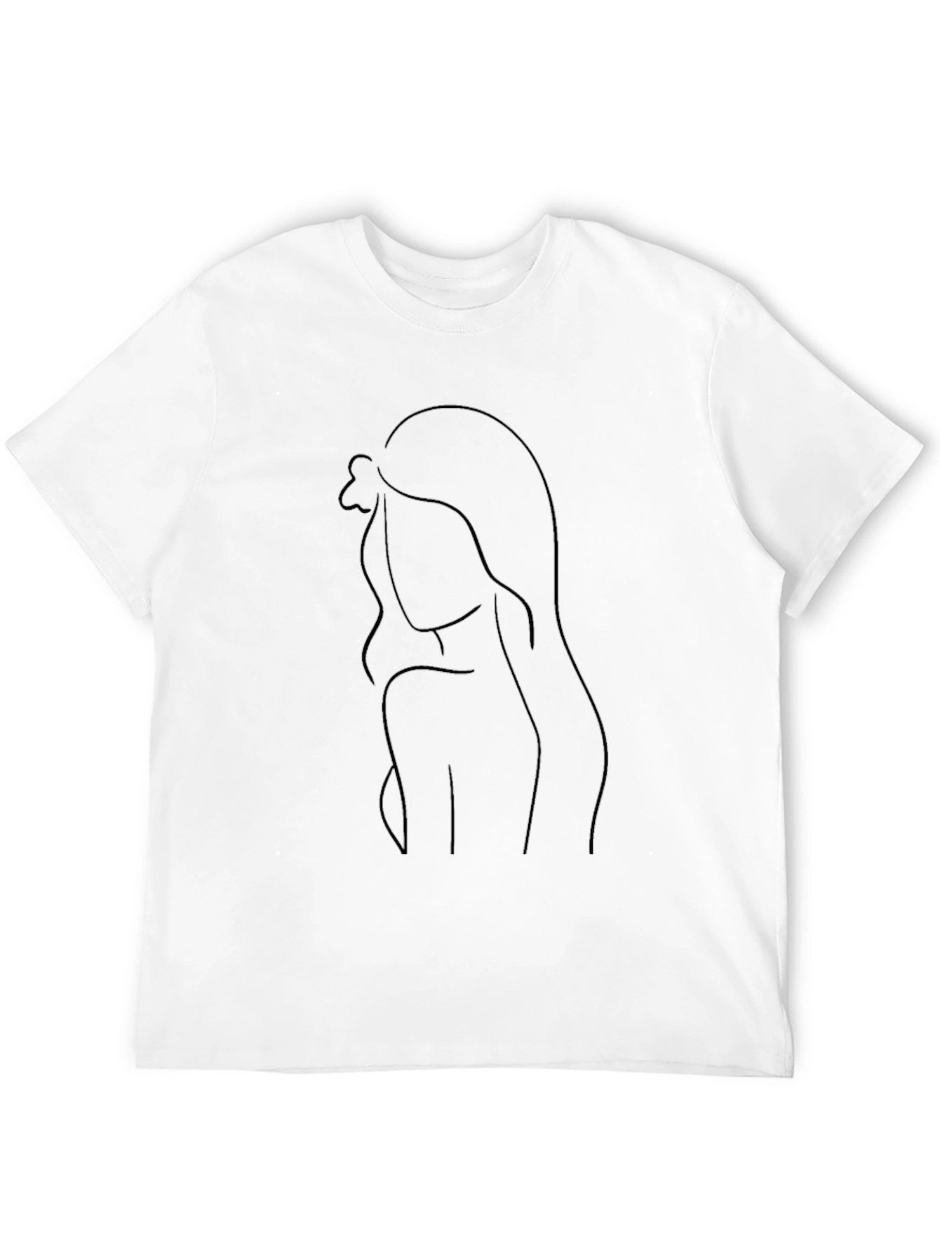 Minimalist Woman Graphic Tee - Black