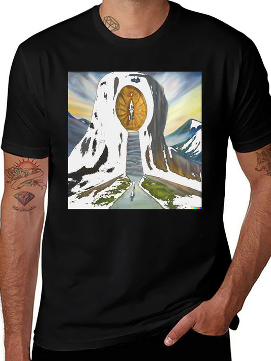 Eye of Time Graphic Tee - Black Cotton Blend