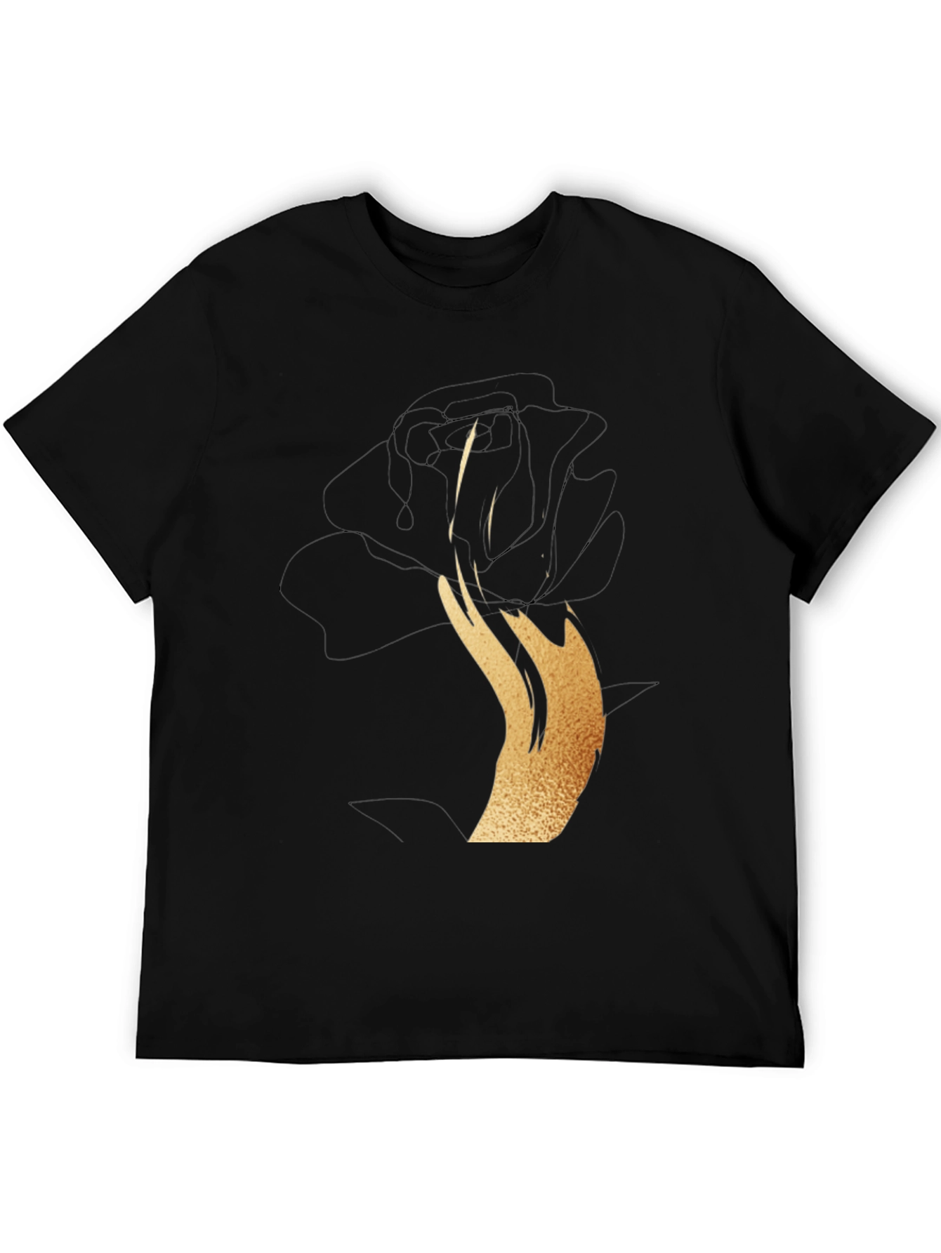 Black Rose Gold Graphic T-Shirt