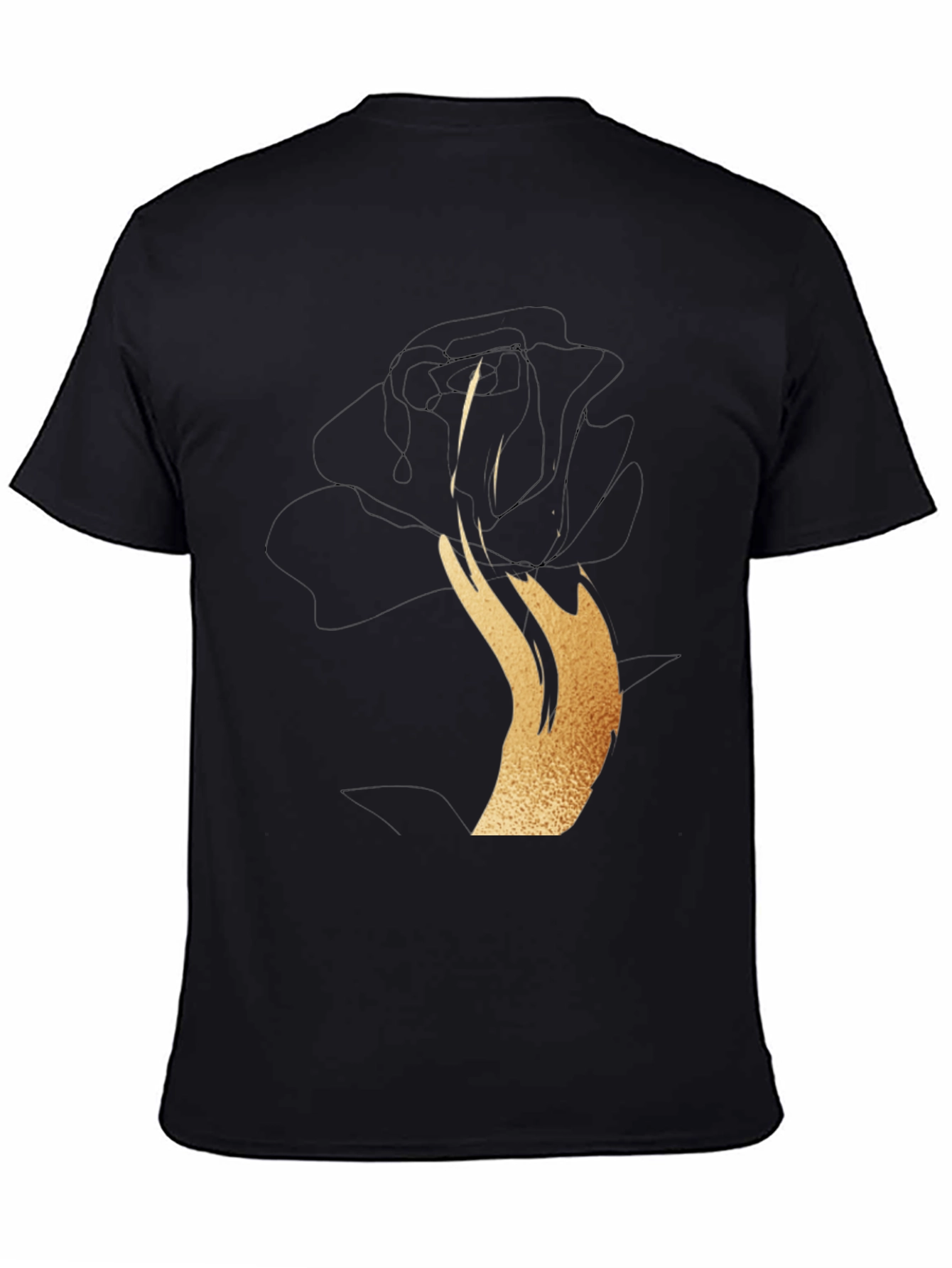 Black Rose Gold Graphic T-Shirt