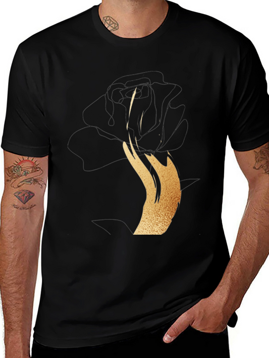 Black Rose Gold Graphic T-Shirt