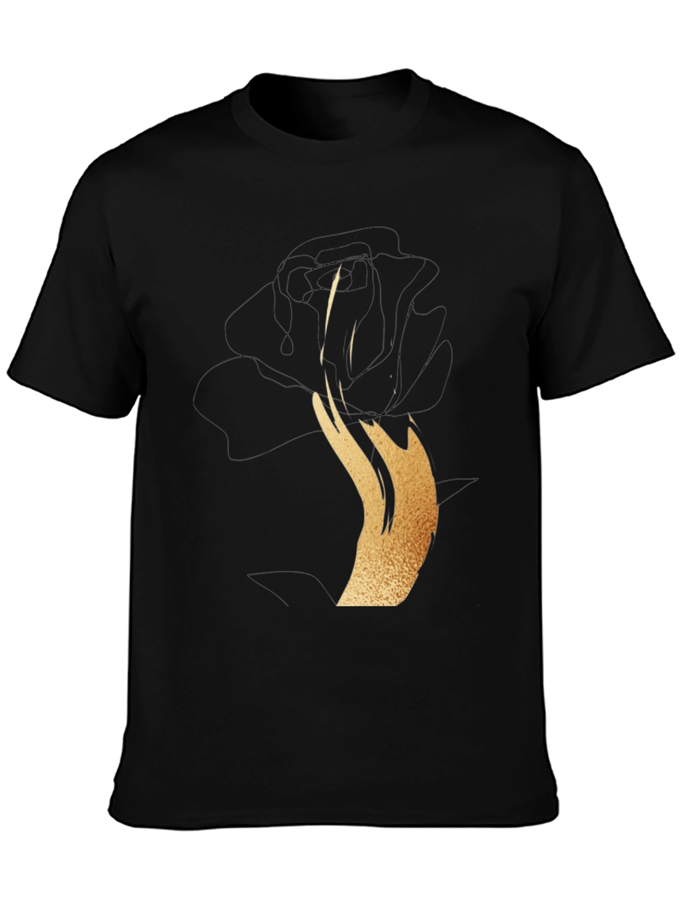 Black Rose Gold Graphic T-Shirt