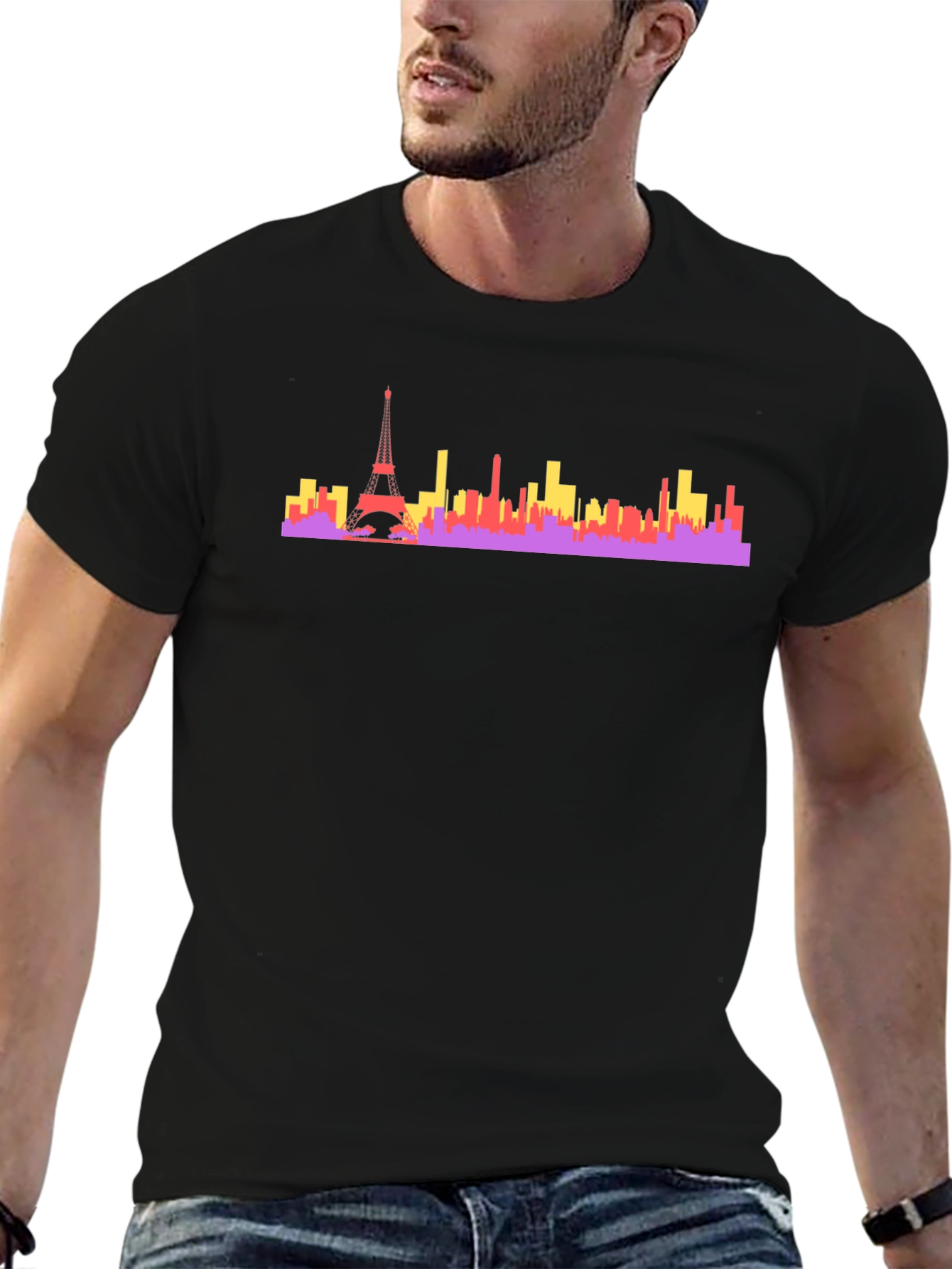 Paris Skyline Graphic Tee - Urban Style Cotton T-Shirt