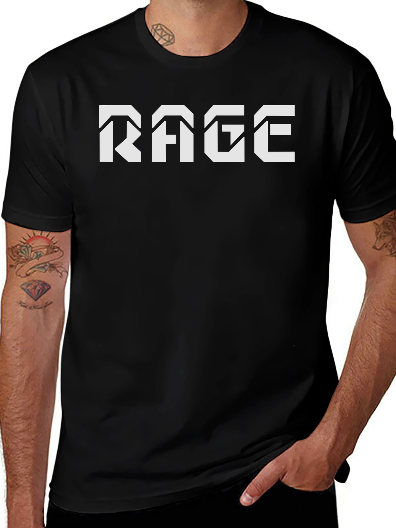 RAGE Graphic Tee - Black Casual T-Shirt
