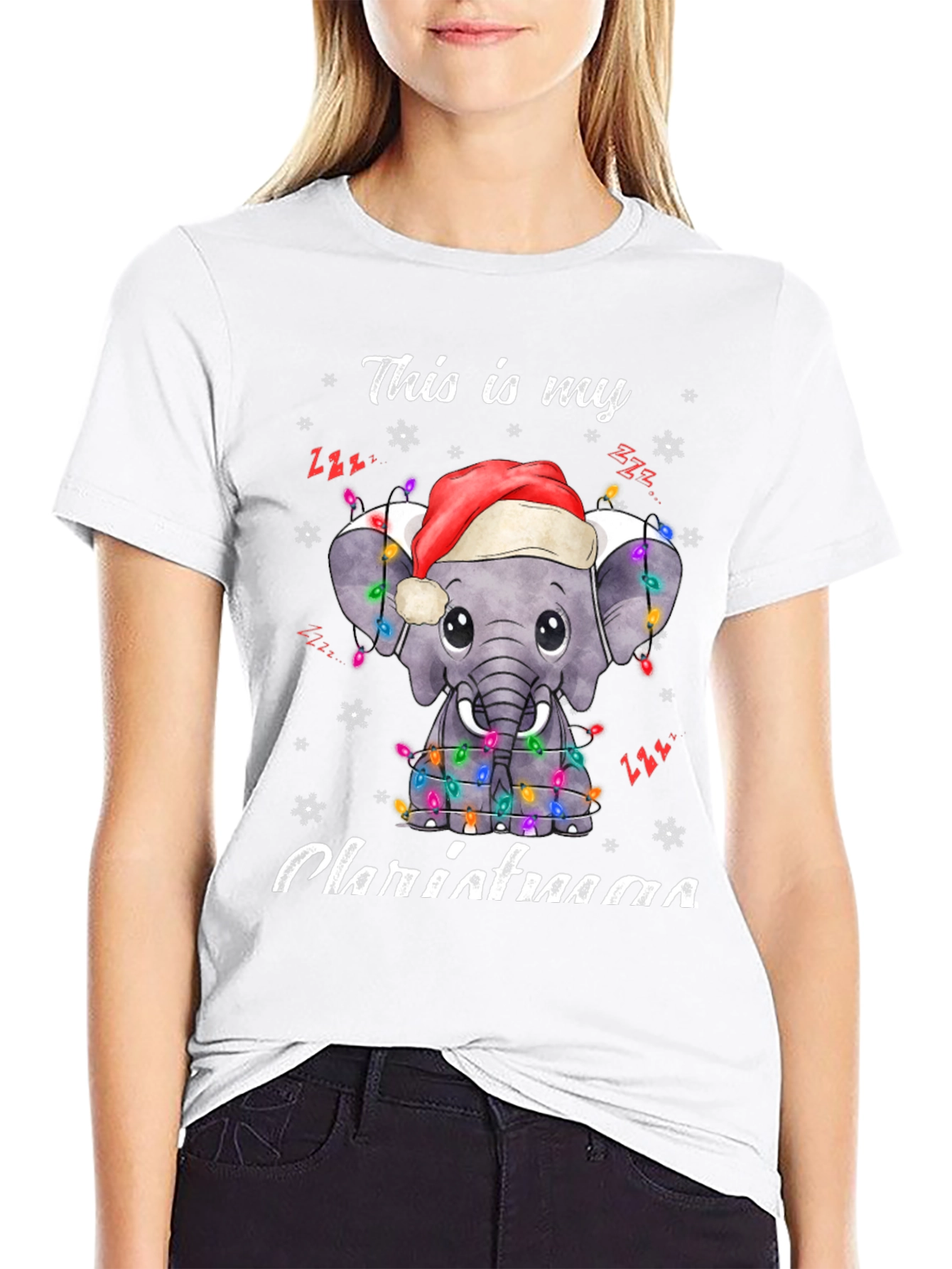 Elephant Christmas Lights T-Shirt