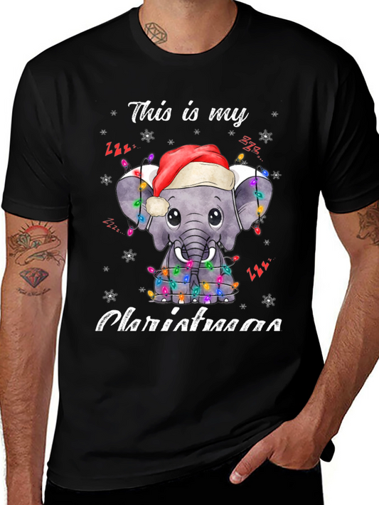 Elephant Christmas Lights T-Shirt