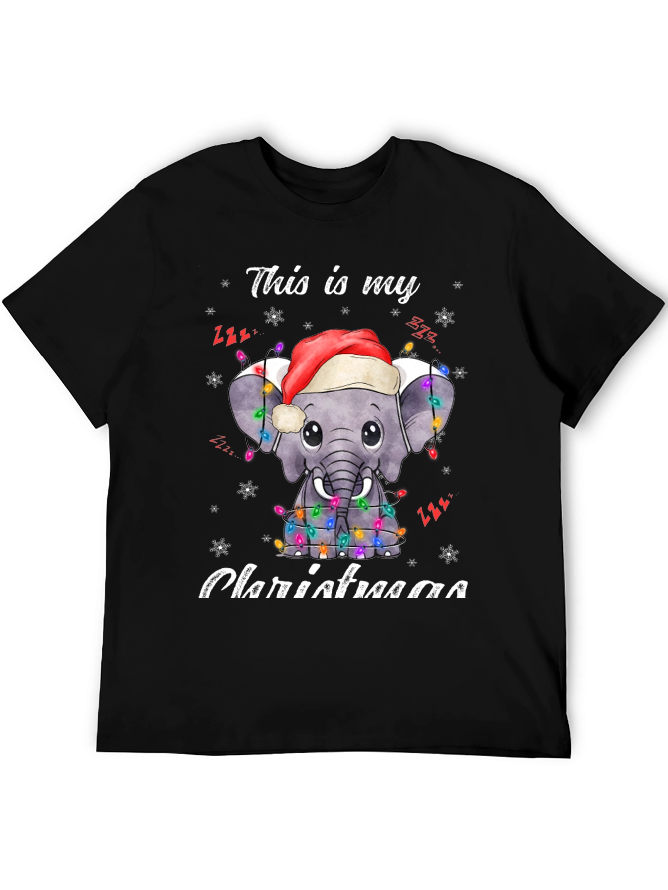 Elephant Christmas Lights T-Shirt