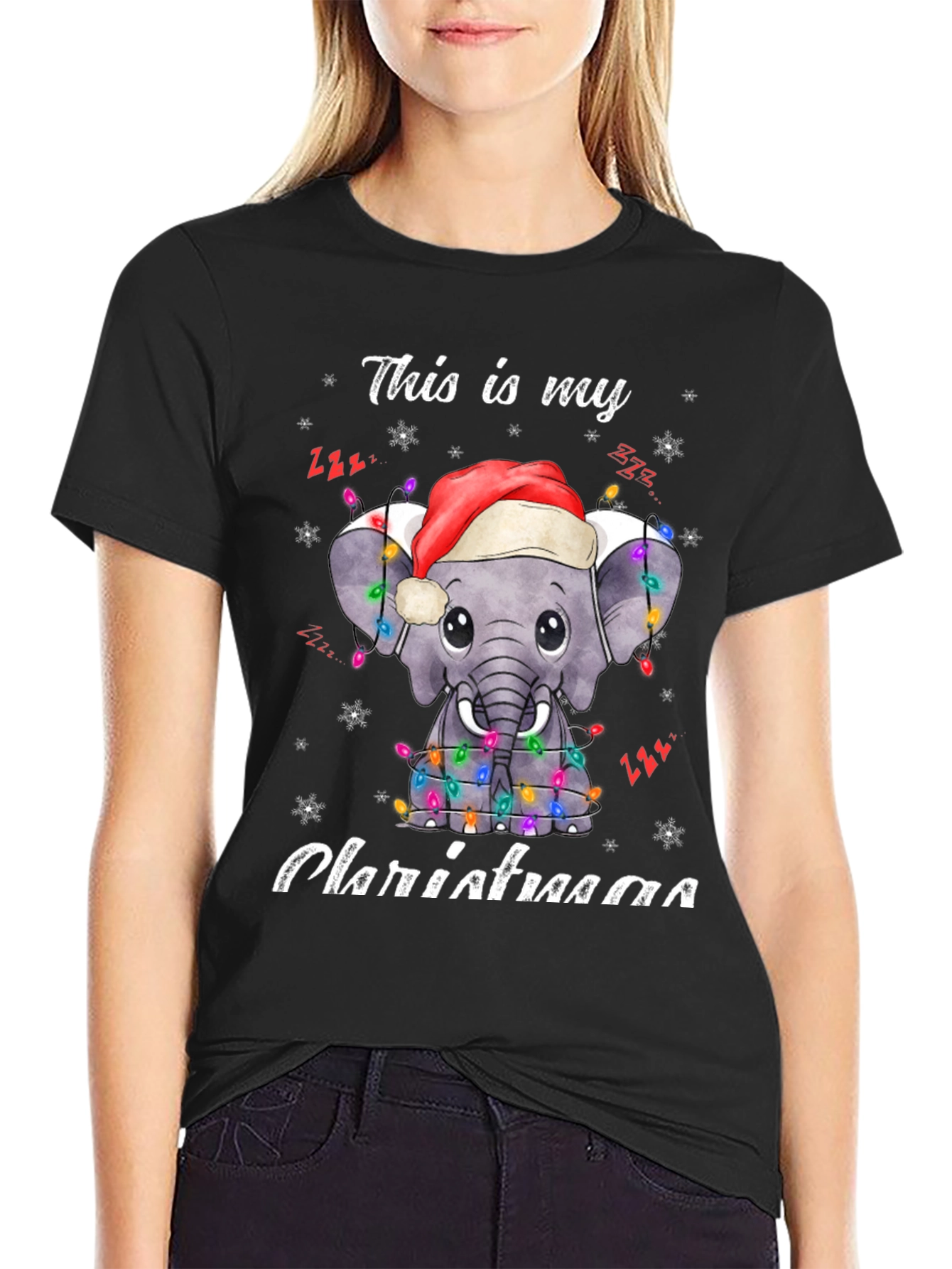 Elephant Christmas Lights T-Shirt