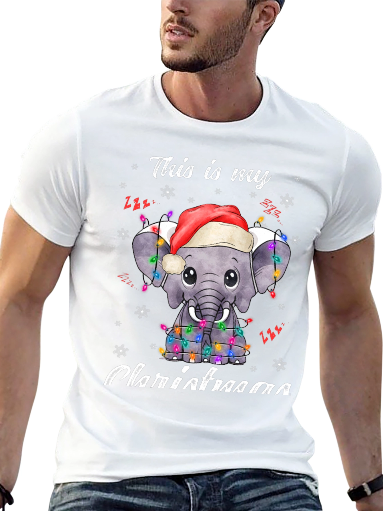Elephant Christmas Lights T-Shirt