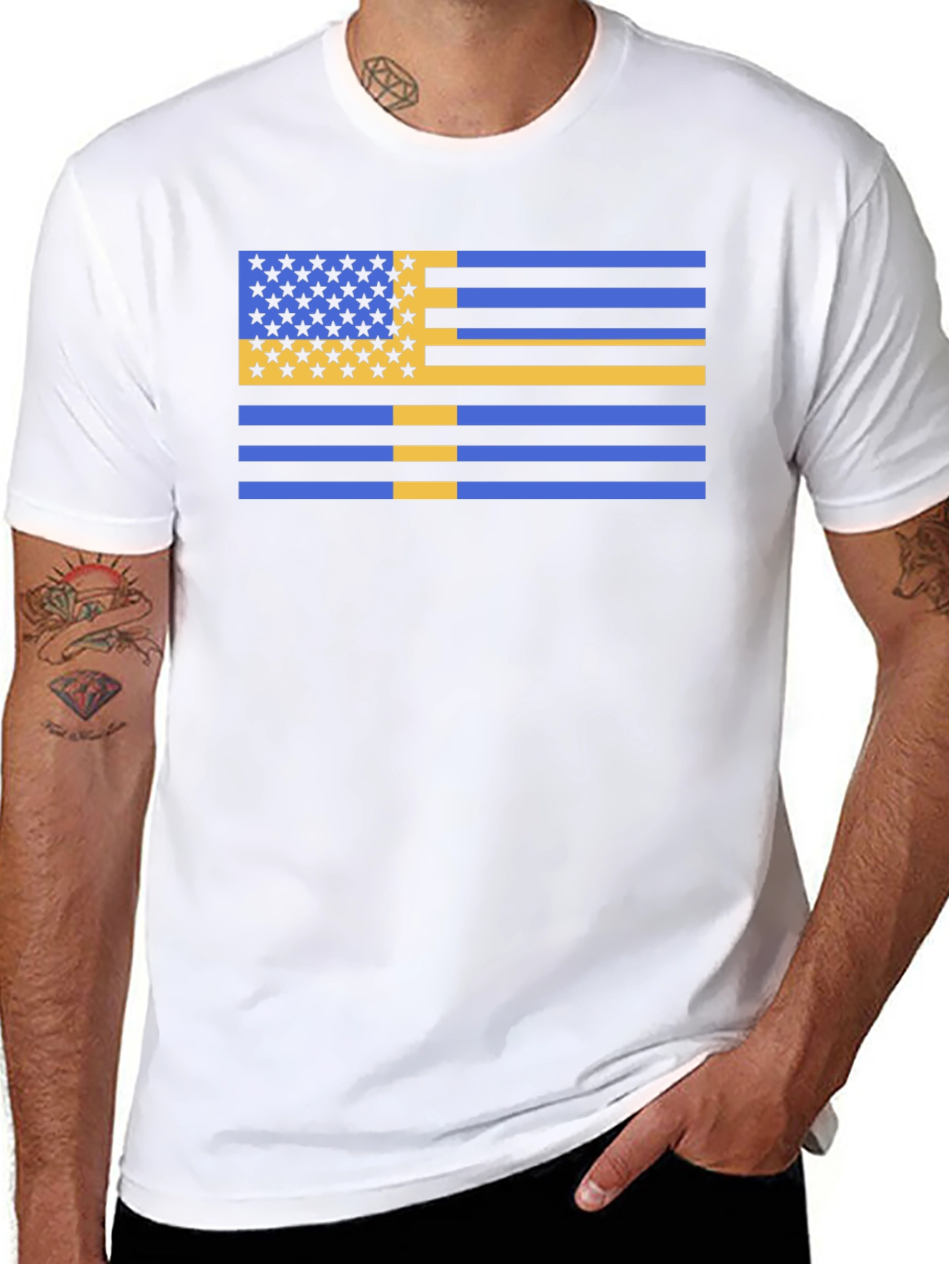Unique USA/Sweden Flag Graphic Tee