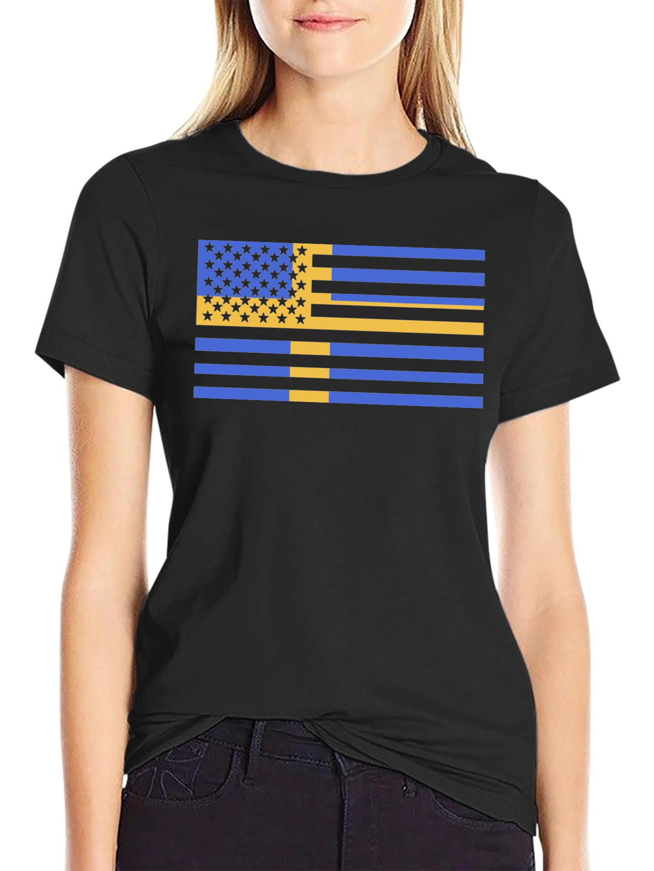 Unique USA/Sweden Flag Graphic Tee