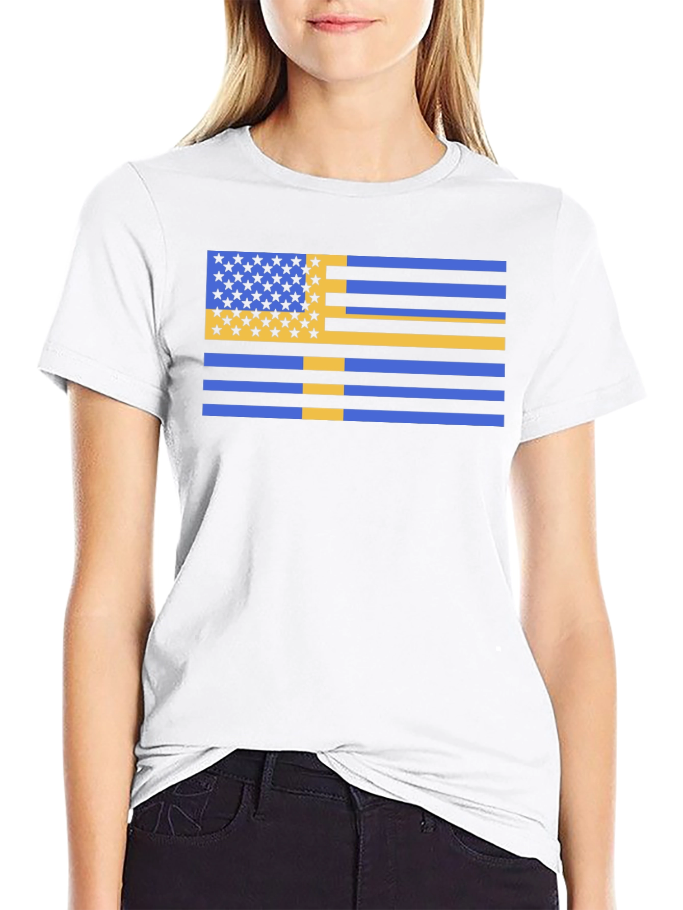 Unique USA/Sweden Flag Graphic Tee