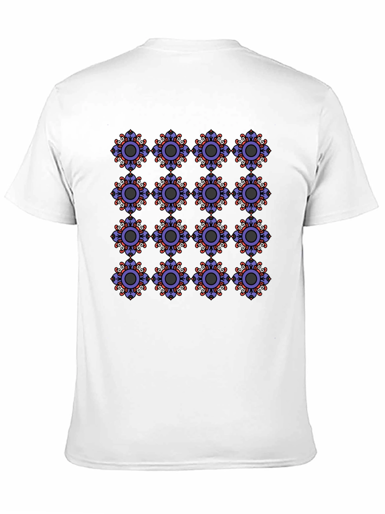 Patterned Mens Black T-Shirt