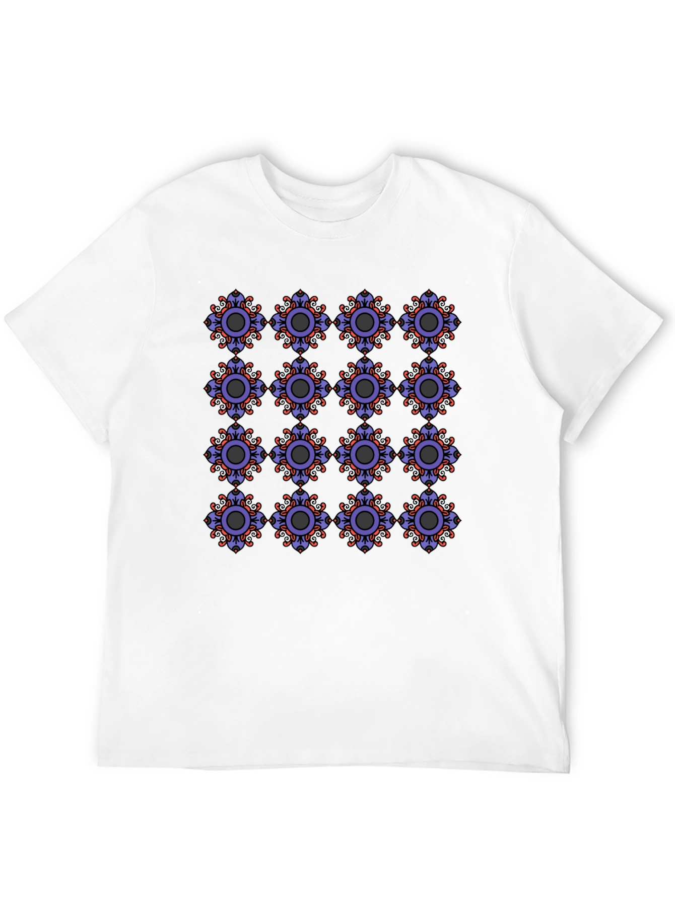 Patterned Mens Black T-Shirt
