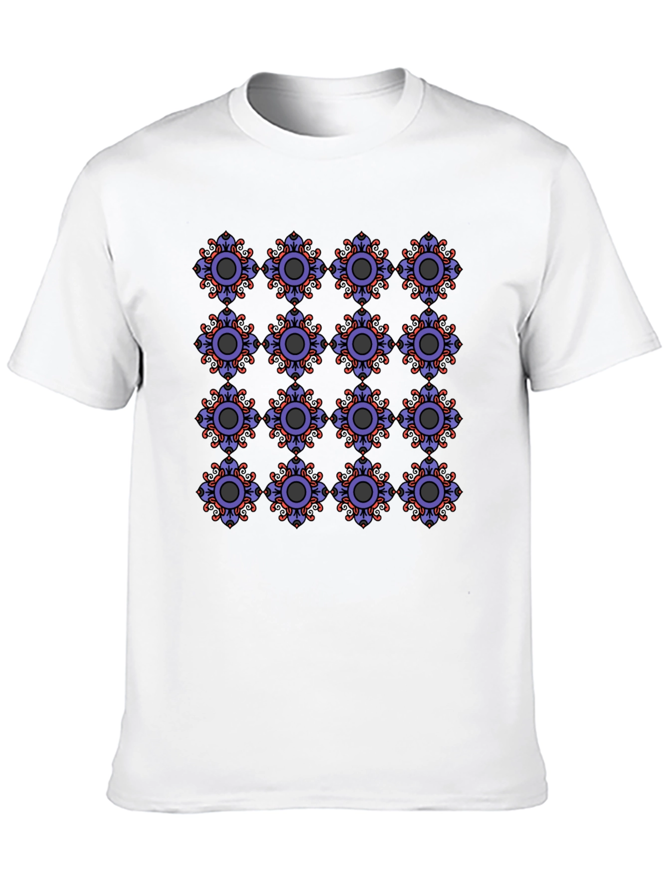 Patterned Mens Black T-Shirt