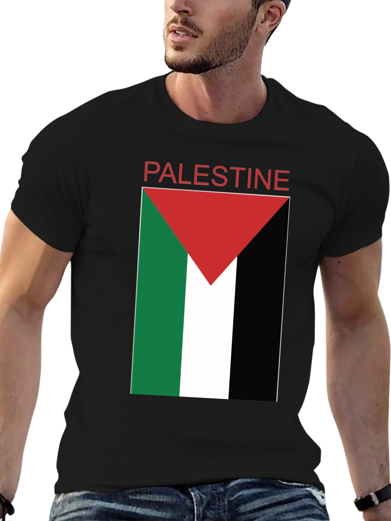 Palestine Flag T-Shirt - Black Pride Tee