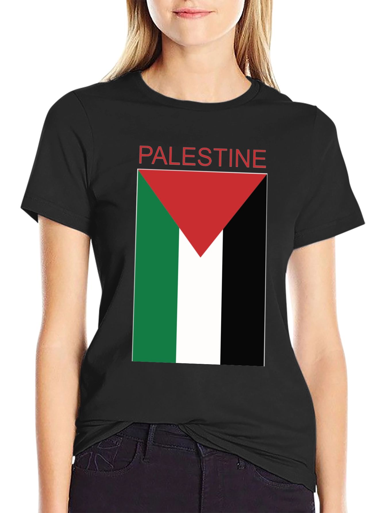 Palestine Flag T-Shirt - Black Pride Tee