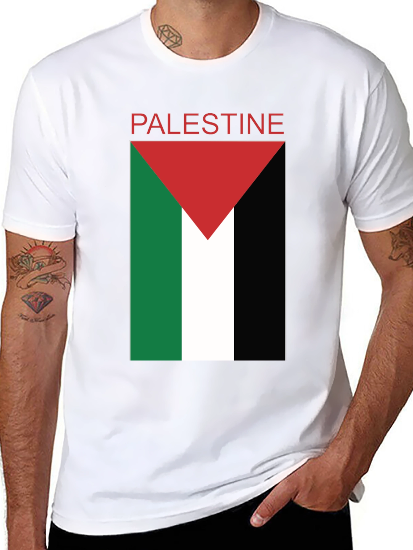 Palestine Flag T-Shirt - Black Pride Tee