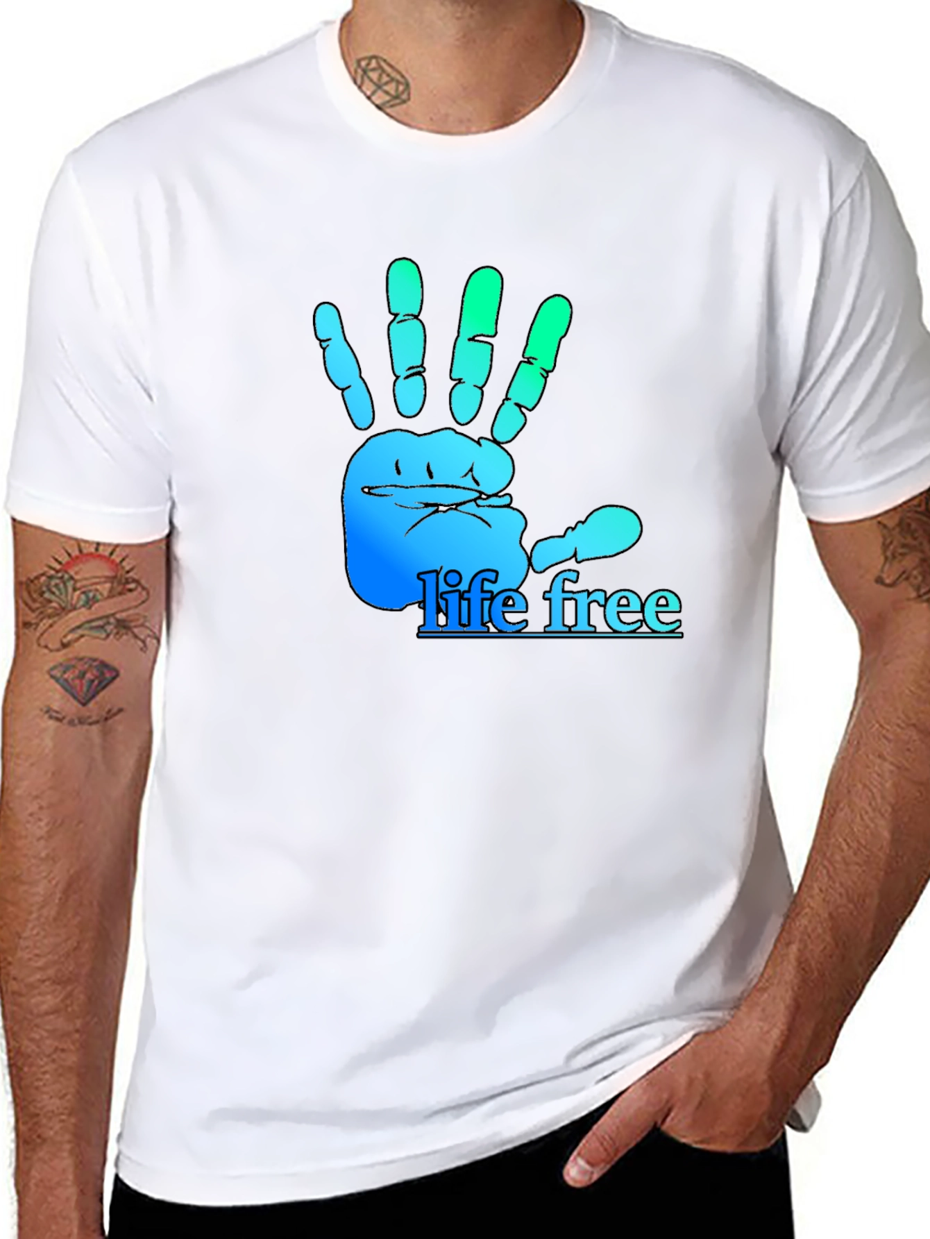 Life Free Hand Graphic T-Shirt - Soft Cotton Tee