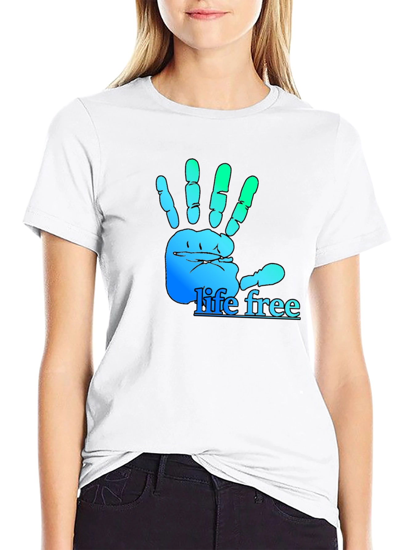 Life Free Hand Graphic T-Shirt - Soft Cotton Tee
