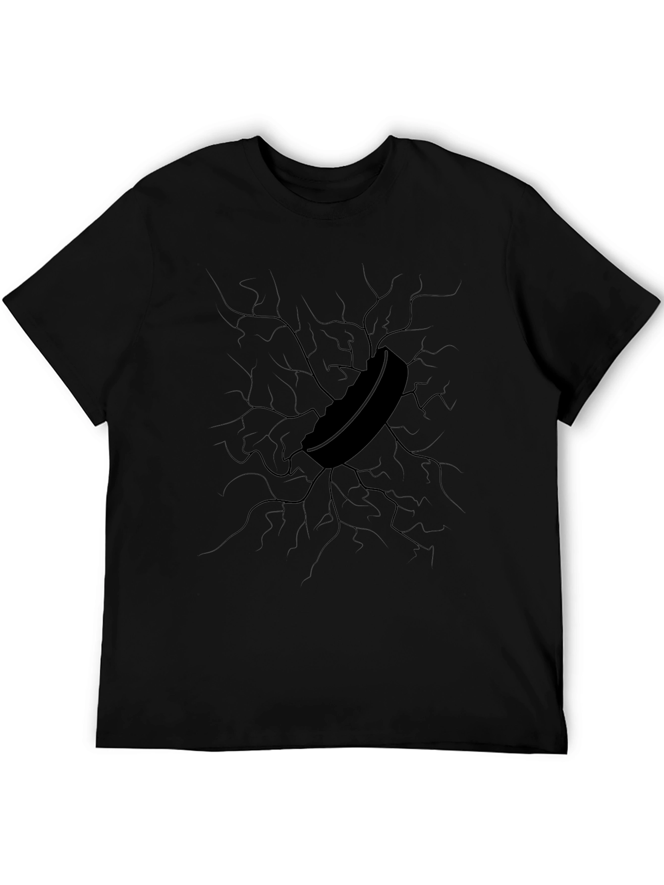 Cracked Wall Hockey Puck Graphic Tee