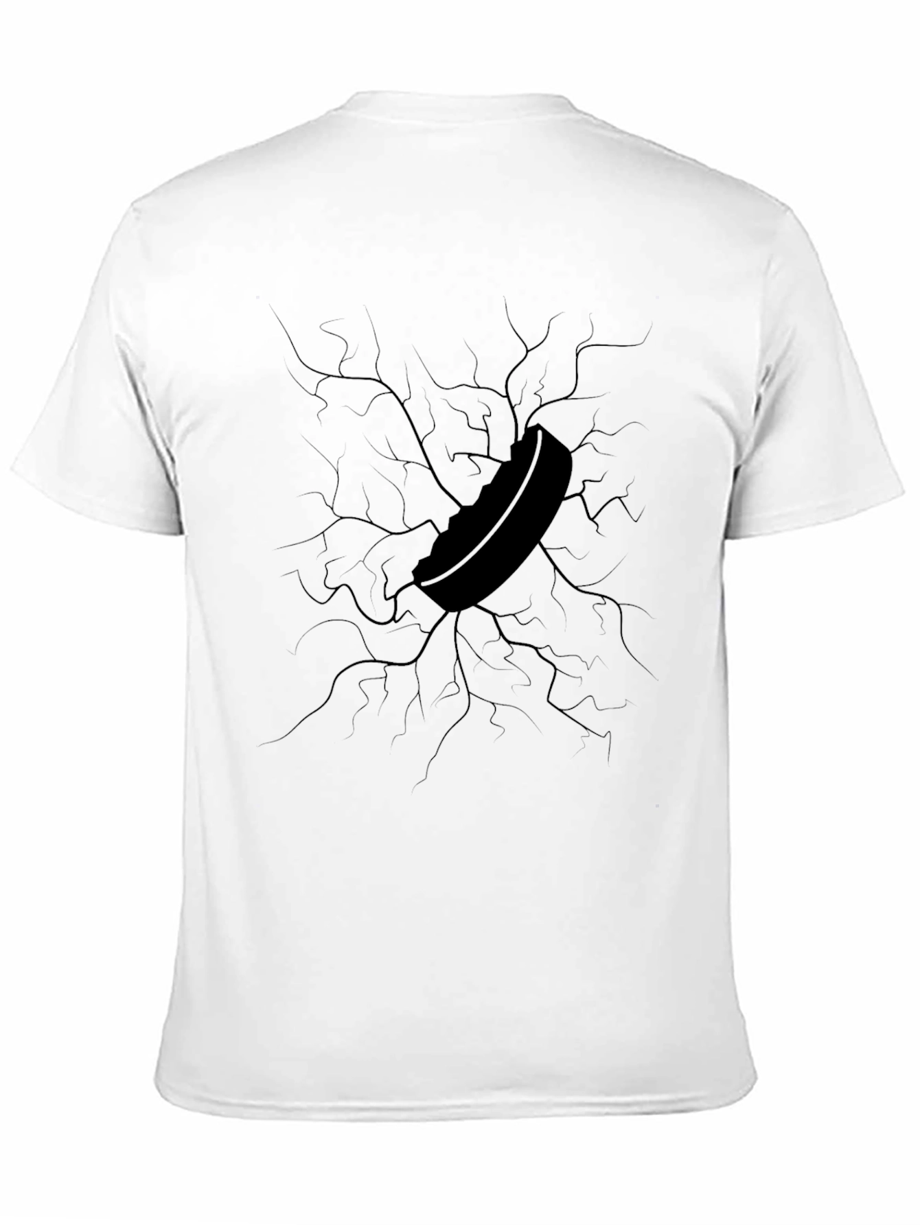 Cracked Wall Hockey Puck Graphic Tee